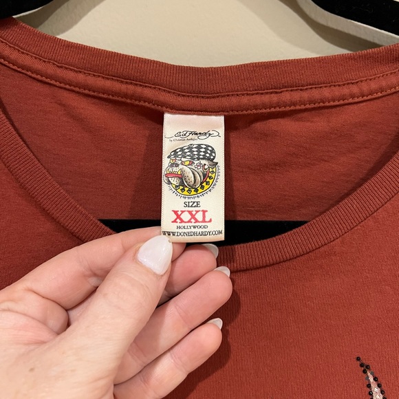 Ed Hardy Rhinestone Tiger Eagle T-Shirt Men’s Size XXL. - Picture 2 of 8